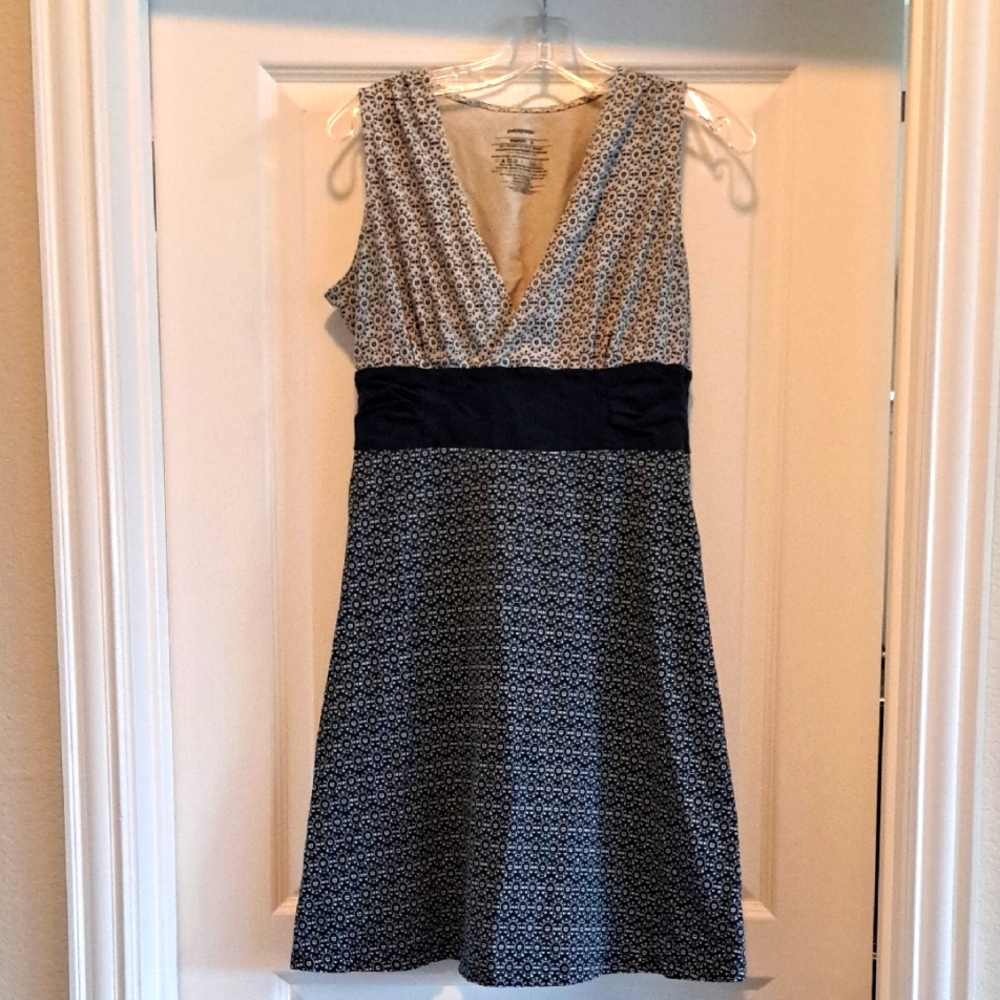 Patagonia Blue Sleeveless V-Neck A-Line Midi Dress